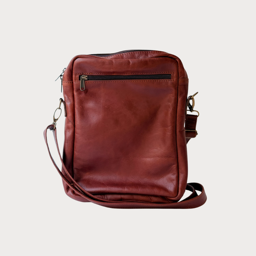 Alex Bag – Back View – Tobacco Leather Bag