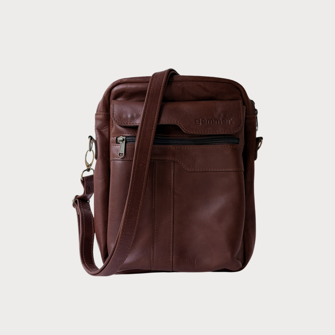 Alex Bag – Front View – Brown Leather Bag