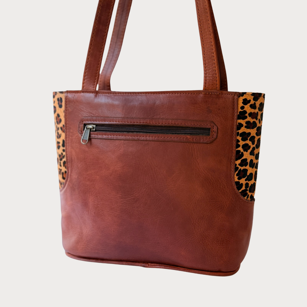 Cathy Handbag – Back View – Tobacco Leather Bag