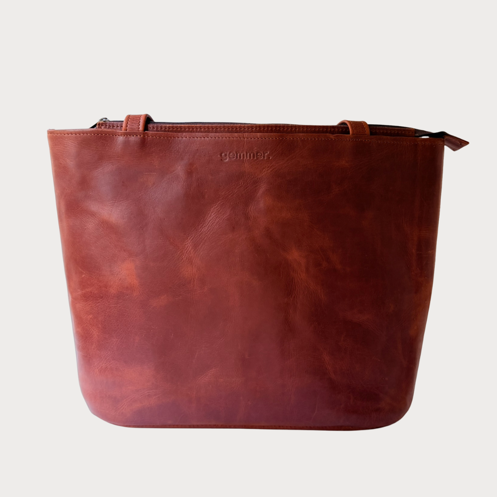 Fergie Tote Bag – Front No Straps View – Tobacco Leather Bag