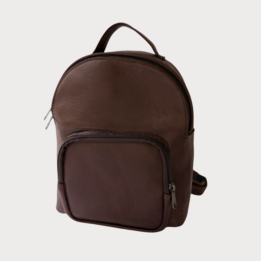 Jane Backpack – Front View – Brown Leather Bag