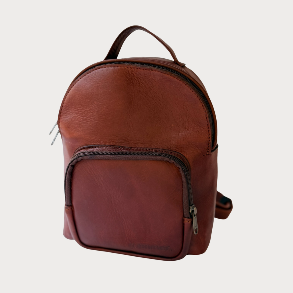 Jane Backpack – Front View – Tobacco Leather Bag