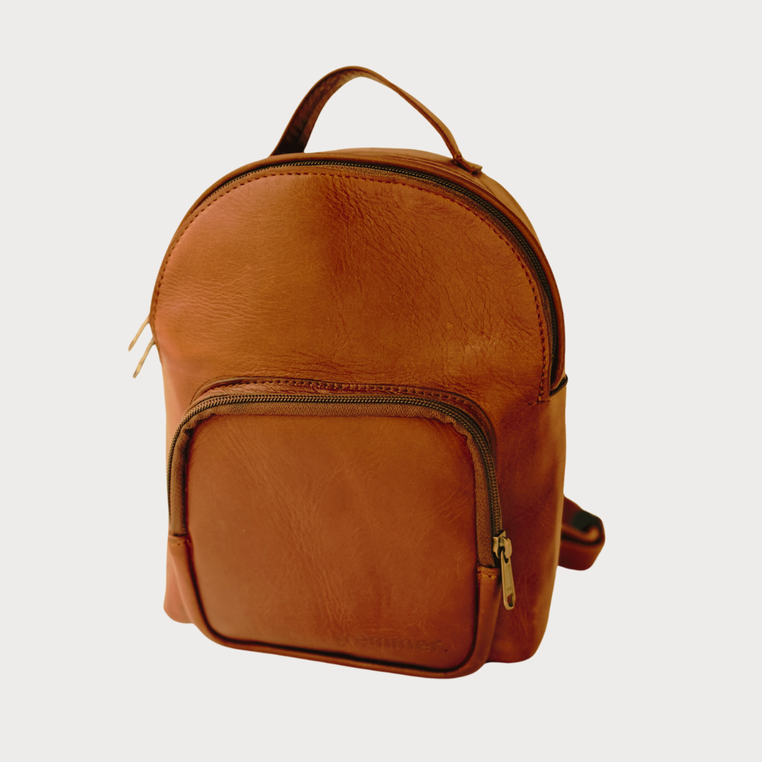 Jane Backpack – Front View – Toffee Leather Bag