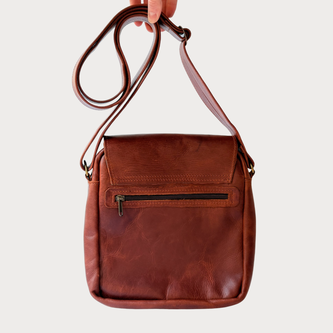Jean Bag – Back View – Tobacco Leather Bag