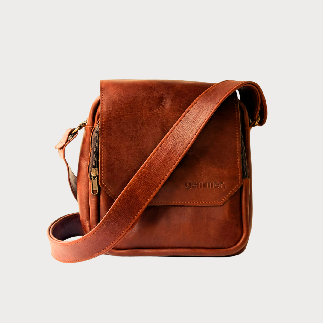 Jean Bag – Front View – Toffee Leather Bag