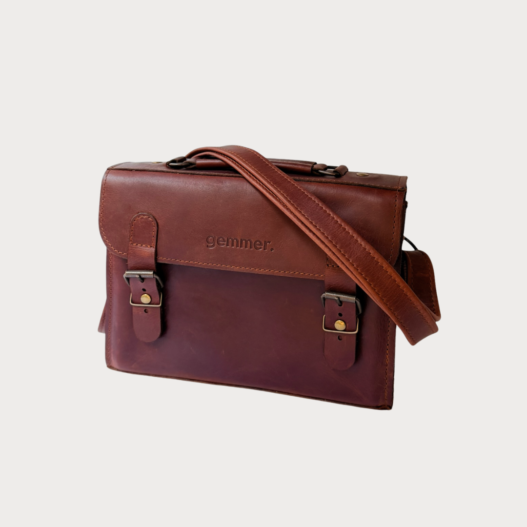 Marelize Bag – Front View – Tobacco Leather Bag