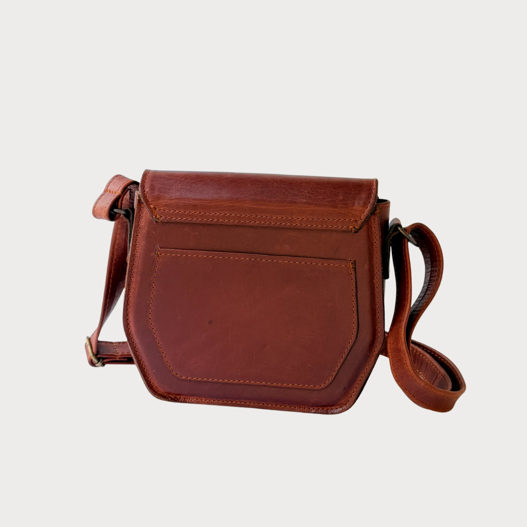 Mary Bag – Back View – Tobacco Leather Bag