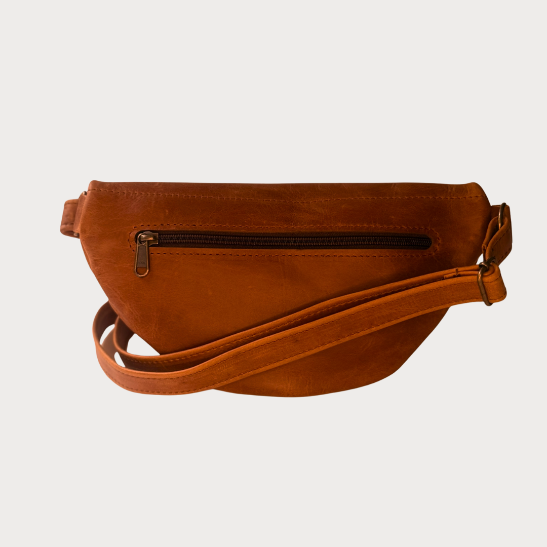 Moon Bag - Back View - Toffee Leather Bag