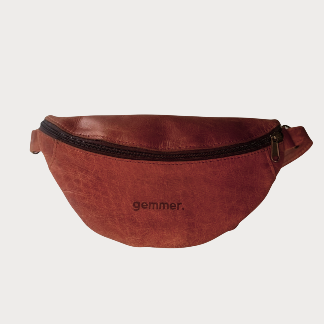 Moon Bag - Front View - Tobacco Leather Bag