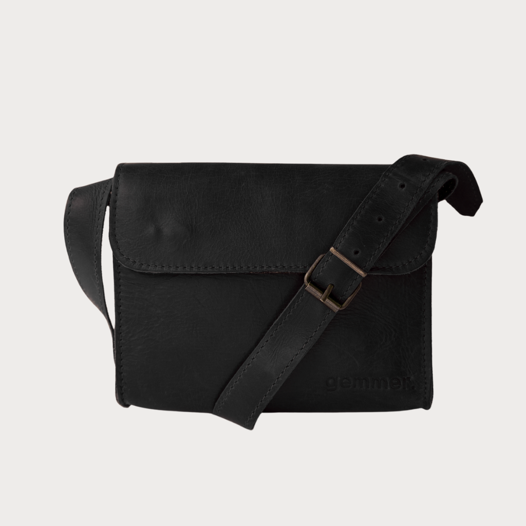 Proto Bag – Front View – Black Leather Bag