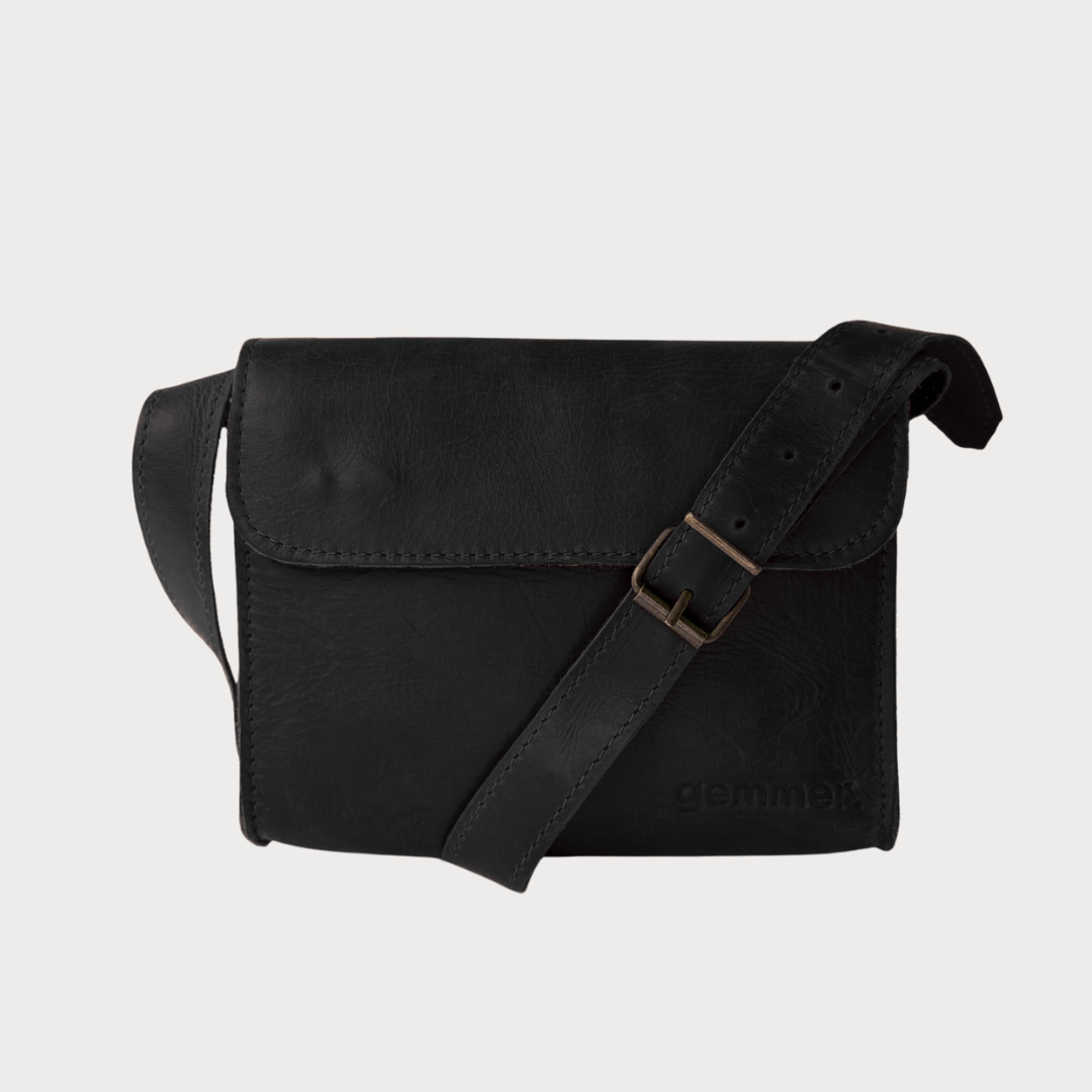 Proto Bag – Front View – Black Leather Bag