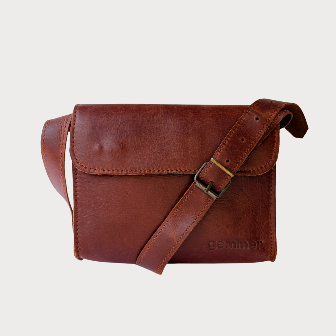 Proto Bag – Front View – Tobacco Leather Bag